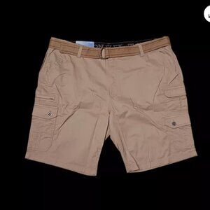 Iron Co. Shorts Men’s size 44 Tan Belted Stretch Twill Cargo Outdoor NEW